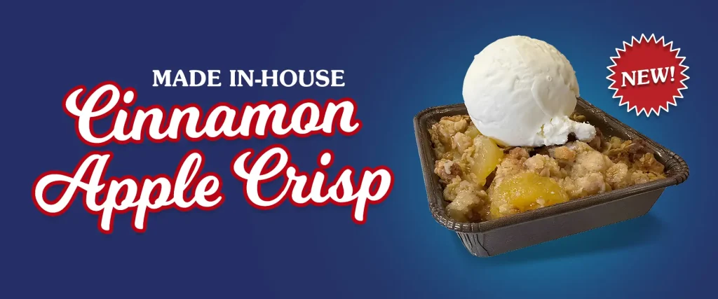 Starvin' Arvin's apple crisp seasonal dessert promotion