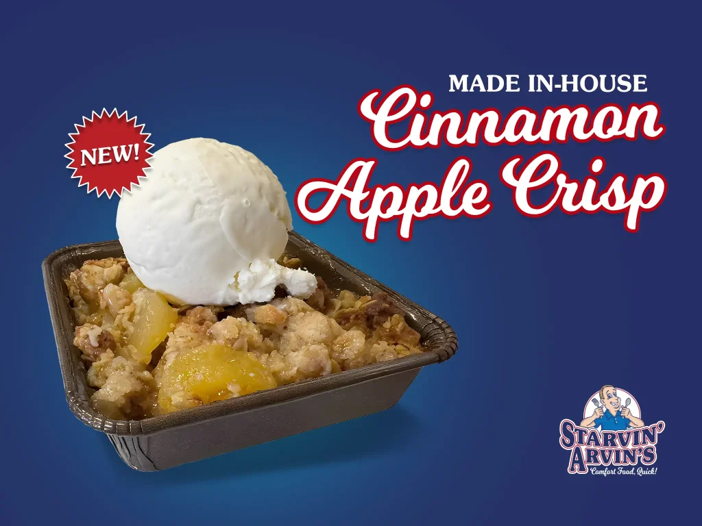 Starvin' Arvin's apple crisp seasonal dessert promotion